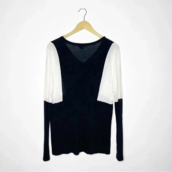 Vince Colorblock Long Sleeve Tee in Black & Bone Size Small Revolve - Picture 5 of 5